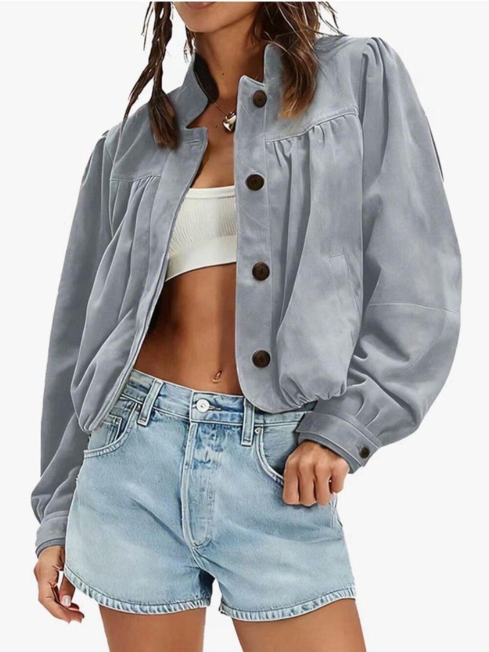 Faux Suede Pilot Jacket